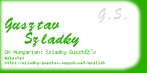 gusztav szladky business card